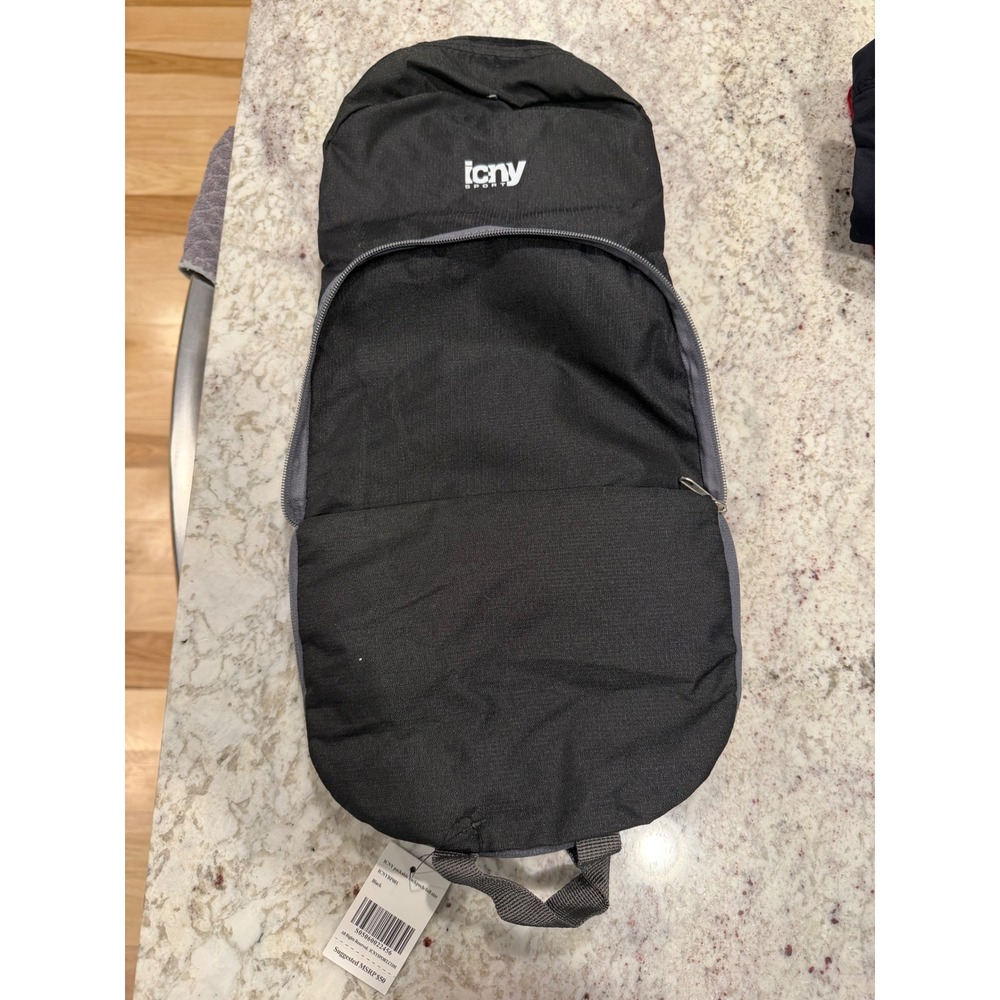 ICNY Sport Packable Backpack Full Size Black ICNYBP001 New‎ With Tags